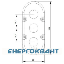 Корпус кнопкового поста ETI 004771547 ESE3 на 3 отвори