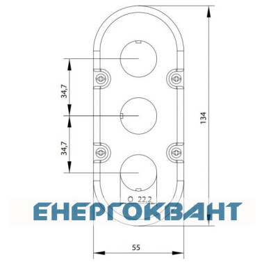Корпус кнопкового поста ETI 004771547 ESE3 на 3 отвори