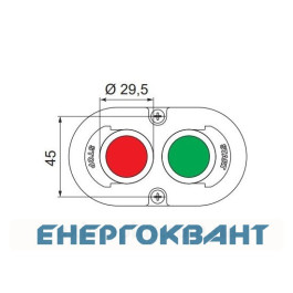 Двухмодульной кнопковий пост ETI 004771442 ESE2-V4 ( «START / STOP» зелений / червоний)