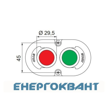 Двухмодульной кнопковий пост ETI 004771442 ESE2-V4 ( «START / STOP» зелений / червоний)