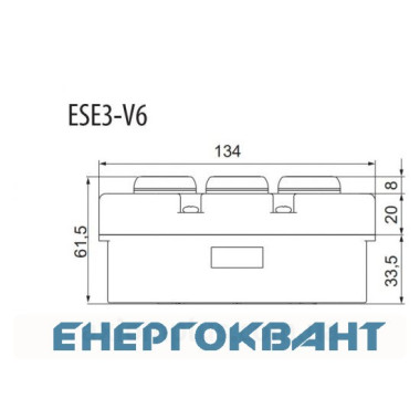 Трехмодульний кнопковий пост ETI 004771444 ESE3-V6 ( «FORWARD / STOP / REVERSE» зелений / червоний / зелений)