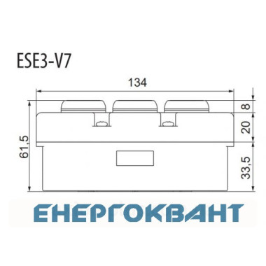Трехмодульний кнопковий пост ETI 004771445 ESE3-V7 ( «UP / STOP / DOWN» зелений / червоний / зелений)