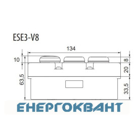 Трехмодульний кнопковий пост ETI 004771446 ESE3-V8 «START / STOP» з с індикатором 240V AC