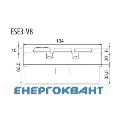 Трехмодульний кнопковий пост ETI 004771446 ESE3-V8 «START / STOP» з с індикатором 240V AC