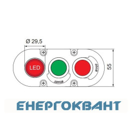 Трехмодульний кнопковий пост ETI 004771446 ESE3-V8 «START / STOP» з с індикатором 240V AC