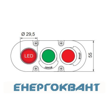 Трехмодульний кнопковий пост ETI 004771446 ESE3-V8 «START / STOP» з с індикатором 240V AC