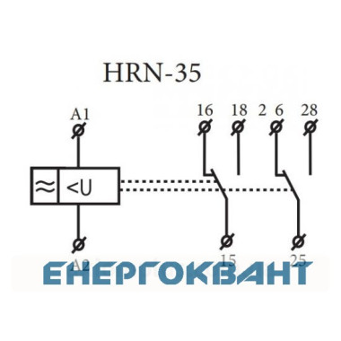 Реле контролю напруги ETI 002471401 HRN-35 48-276V AC (1F 2x16A AC1)