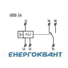 Реле контролю послідовності фаз і напруги ETI 002471416 HRN-54 3x400AC (3F 1x8A AC1) без нейтралі