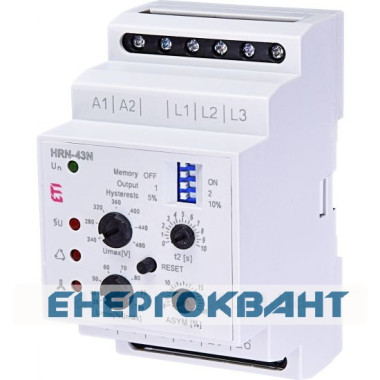 Реле контролю фаз ETI 002471430 HRN-43N 400V AC (3F 2x16A AC1) з нейтраллю Реле контролю фаз ETI 002471430 HRN-43N 400V AC (3F 2x16A AC1) з нейтраллю