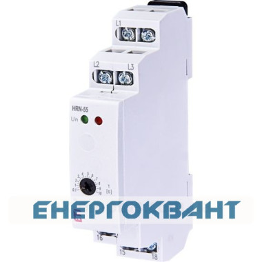 Реле контролю послідовності асиметрії і обриву фаз ETI 002471431 HRN-55 3x400AC (3F 1x8A AC1) без нейтралі Реле контролю послідовності асиметрії і обриву фаз ETI 002471431 HRN-55 3x400AC (3F 1x8A AC1) без нейтралі