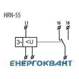 Реле контролю послідовності асиметрії і обриву фаз ETI 002471431 HRN-55 3x400AC (3F 1x8A AC1) без нейтралі