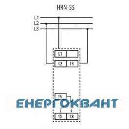 Реле контролю послідовності асиметрії і обриву фаз ETI 002471431 HRN-55 3x400AC (3F 1x8A AC1) без нейтралі
