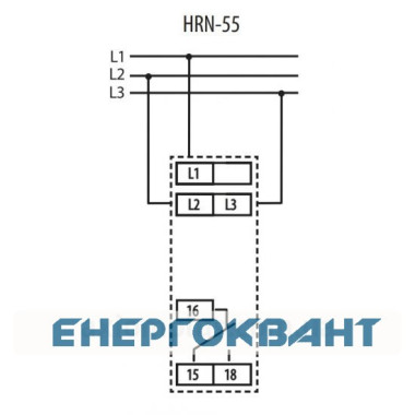 Реле контролю послідовності асиметрії і обриву фаз ETI 002471431 HRN-55 3x400AC (3F 1x8A AC1) без нейтралі Реле контролю послідовності асиметрії і обриву фаз ETI 002471431 HRN-55 3x400AC (3F 1x8A AC1) без нейтралі