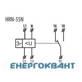 Реле контролю послідовності асиметрії і обриву фаз ETI 002471432 HRN-55N 3x400 / 230AC (3F 1x8A AC1) з нейтраллю