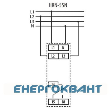 Реле контролю послідовності асиметрії і обриву фаз ETI 002471432 HRN-55N 3x400 / 230AC (3F 1x8A AC1) з нейтраллю Реле контролю послідовності асиметрії і обриву фаз ETI 002471432 HRN-55N 3x400 / 230AC (3F 1x8A AC1) з нейтраллю