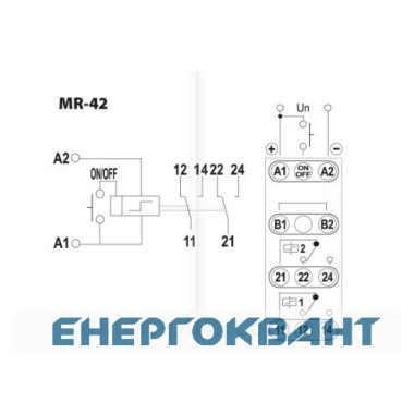 Імпульсне реле з функцією «пам'яті» ETI 002470095 MR-42 230V AC (2x16A AC1)