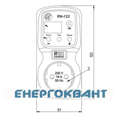 Реле напруги Новатек-Електро РН-122