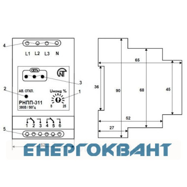 Реле контролю фаз РНПП-311, Новатек-Електро
