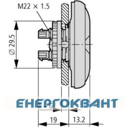 Головка кнопки Eaton Moeller M22-DDL-GR