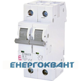 Автоматичний вимикач ETI 002113514 ETIMAT 6 2p В 10А (6 kA)