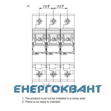 Автоматичний вимикач ETI 002115514 ETIMAT 6 3p B 10А (6 kA)