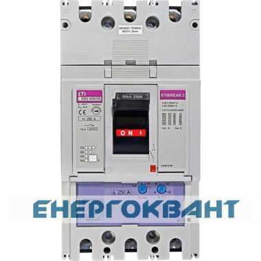 Автоматичний вимикач ETI 004671101 EB2 400 / 3S 250А 3р (50кА) Автоматичний вимикач ETI 004671101 EB2 400 / 3S 250А 3р (50кА)