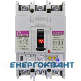 Автоматичний вимикач ETI 004671302 EB2 250 / 3E 125А 3р (70кА)