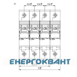 Автоматичний вимикач ETI 002136720 ETIMAT 10 3p + N C 40А (10 kA)