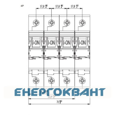 Автоматичний вимикач ETI 002136722 ETIMAT 10 3p + N C 63А (6 kA)