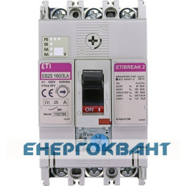 Автоматичний вимикач ETI 004671920 EB2S 160 / 3HA 40A (40kA (0.63-1) In / фіксована) 3P