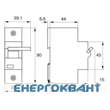 Незалежний расцепитель ETI 002159321 DA ETIMAT AC 80/125 110-415V