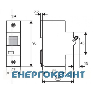 Автоматичний вимикач ETI 002123716 ETIMAT 10 2p B 16А (10 kA)