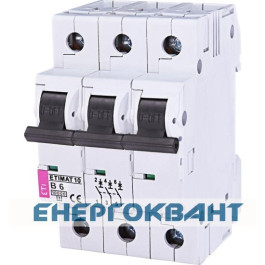 Автоматичний вимикач ETI 002125717 ETIMAT 10 3p B 20А (10 kA)