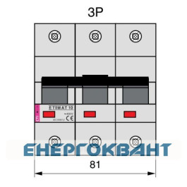 Автоматичний вимикач ETI 002125731 ETIMAT 10 3p B 80А (20kA)