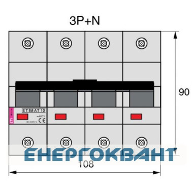 Автоматичний вимикач ETI 002136733 ETIMAT 10 3p + N C 125А (15 kA) Автоматичний вимикач ETI 002136733 ETIMAT 10 3p + N C 125А (15 kA)