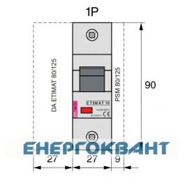 Автоматичний вимикач ETI 002151731 ETIMAT 10 1p D 80А (20 kA)