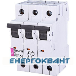 Автоматичний вимикач ETI 002135712 ETIMAT 10 3p C 6А (10 kA)