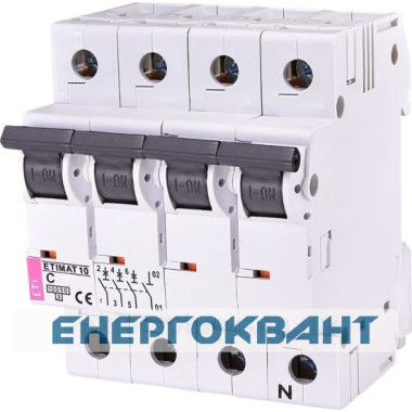 Автоматичний вимикач ETI 002136722 ETIMAT 10 3p + N C 63А (6 kA)