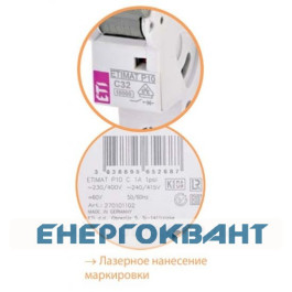 Автоматичний вимикач ETI 260601100 ETIMAT P10 DC 1p C 6A (10kA)