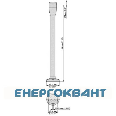 Базовий модуль сигнальної стійки Eaton SL4-PIB-400 алюмінієва трубка 400мм Ø40мм
