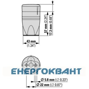 Базовий модуль сигнальної стійки Eaton SL4-PIB-IMH з внутрішнім монтажним отвором Ø40мм Базовий модуль сигнальної стійки Eaton SL4-PIB-IMH з внутрішнім монтажним отвором Ø40мм