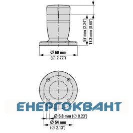 Базовий модуль сигнальної стійки Eaton SL4-PIB-EMH із зовнішнім монтажним отвором Ø40мм