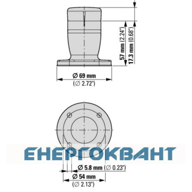Базовий модуль сигнальної стійки Eaton SL4-PIB-EMH із зовнішнім монтажним отвором Ø40мм