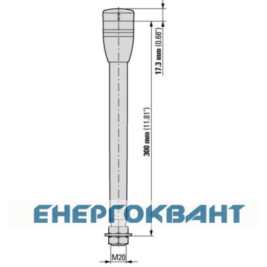 Базовий модуль сигнальної стійки Eaton SL4-PIB-T-250 алюмінієва трубка 250мм Ø40мм