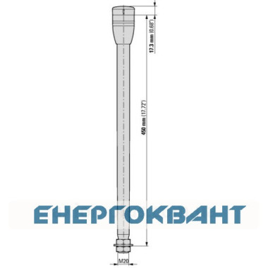 Базовий модуль сигнальної стійки Eaton SL4-PIB-T-400 алюмінієва трубка 400мм Ø40мм
