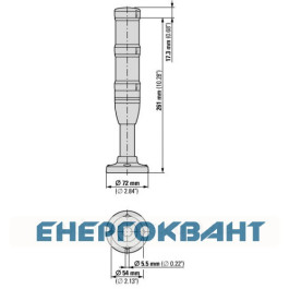 Червоно-зелена сигнальна колона 100мм Eaton SL4-100-L-RG-24-LED 24В Ø40мм