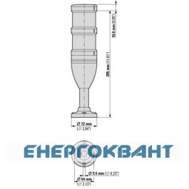 Червоно-жовта сигнальна колона 100мм Eaton SL7-100-L-RG-24-LED 24В