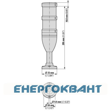 Червоно-жовта сигнальна колона 100мм Eaton SL7-100-L-RG-24-LED 24В Червоно-жовта сигнальна колона 100мм Eaton SL7-100-L-RG-24-LED 24В