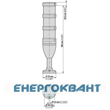 Червоно-жовто-зелена сигнальна колона 100мм Eaton SL7-100-L-RYG-24-LED 24В