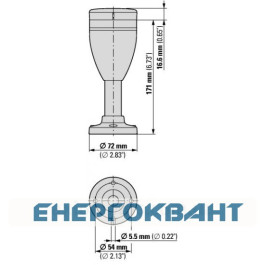 Базовий модуль сигнальної стійки Eaton SL7-CB-100 алюмінієва трубка 100мм Ø70мм